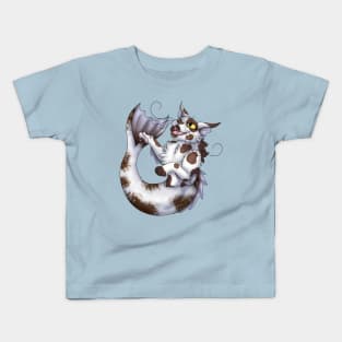 Purrmaid: Chocolate Bicolor Kids T-Shirt